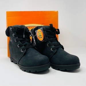 Lugz Marsella WEDGED Bootie NWT & Box Black Vegan Faux Fir Sz. 8.5 lightweight‎